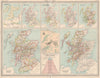 SCOTLAND HISTORICAL. Highland Clans. Edinburgh 1745. 1600 Roman Pictish 1912 map
