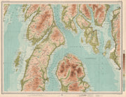 NORTH KINTYRE & ARRAN Bute Rothesay Firth of Clyde Dunoon Kirn Knapdale 1912 map