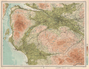 GLASGOW ENVIRONS Renfrewshire Ayrshire Troon Greenock Kilmarnock. LARGE 1912 map