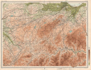 MIDLOTHIAN Peebleshire Edinburgh Pentland Hills Linlithgow Selkirk 1912 map