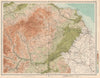 BERWICKSHIRE Lammermiur Hills Haddingtonshire Kelso Tweed Merse. LARGE 1912 map