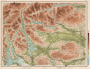 LOCH LOMOND & THE TROSSACHS. Campsie Fells Stirling Loch Long. LARGE 1912 map
