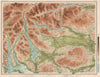 LOCH LOMOND & THE TROSSACHS. Campsie Fells Stirling Loch Long. LARGE 1912 map