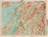 ARGYLE.  Dalmally Loch Fyne North Jura Firth of Lorne Loch Awe. LARGE 1912 map