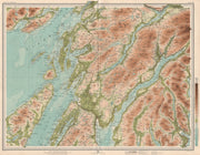 ARGYLE.  Dalmally Loch Fyne North Jura Firth of Lorne Loch Awe. LARGE 1912 map