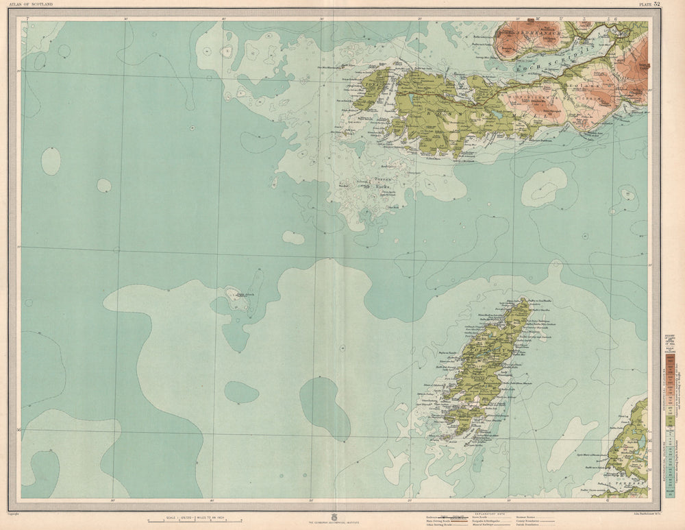 COLONSAY & ROSS OF MULL. Iona Oronsay Loch Scridain Ardmeanach. LARGE 1912 map
