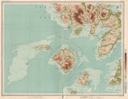SOUTH SKYE, RUM & EIGG. Canna Sleat The Cuillins Minginish Muck. LARGE 1912 map