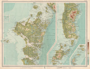 NORTH UIST & SOUTH UIST Barra Western Isles Outer Hebrides. LARGE 1912 old map
