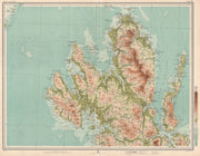 ISLE OF SKYE NORTH Trotternish Raasay Portree Talisker Distillery LARGE 1912 map
