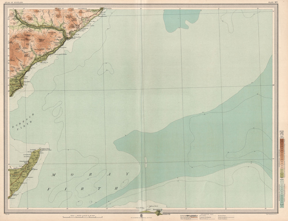 MORAY FIRTH Brora Clynelish Whisky Distilleries Dornoch Firth. LARGE 1912 map