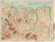 SUTHERLAND COAST Strathy Head Loch Eriball Durness Scotland. LARGE 1912 map