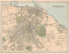 Large antique EDINBURGH & LEITH town/city plan. 45 x 55 cm. LARGE 1912 old map