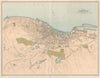 Large antique GREENOCK town/city plan. 45 x 55 cm. LARGE 1912 old map