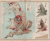 ENGLAND & WALES. Population density. Agricultural Industrial. LARGE 1903 map