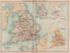 ENGLAND & WALES Eccelestiastical & parliamentary constituencies. LARGE 1903 map