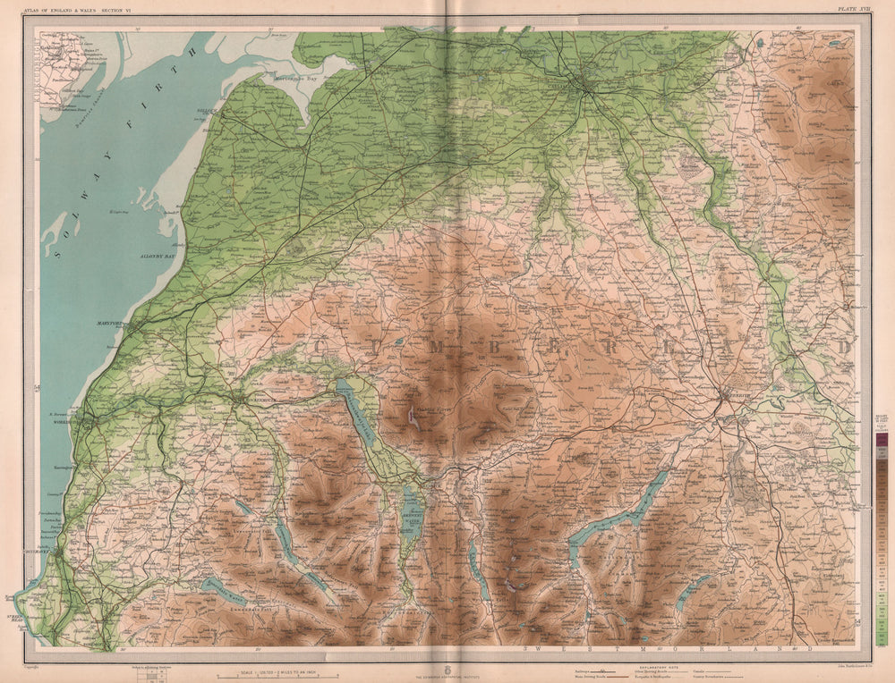 LAKE DISTRICT NORTH. Carlisle Keswick Cockermouth Ullswater. Cumbria 1903 map