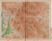 YORKSHIRE DALES. Whernside Penyghent Richmond Settle Sedbergh. LARGE 1903 map