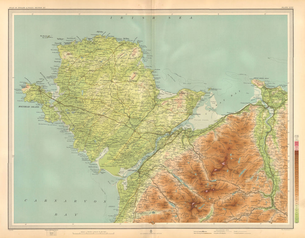 ANGLESEY SNOWDONIA NORTH. Conwy Snowdon Bangor Llandudno Caernarvon 1903 map