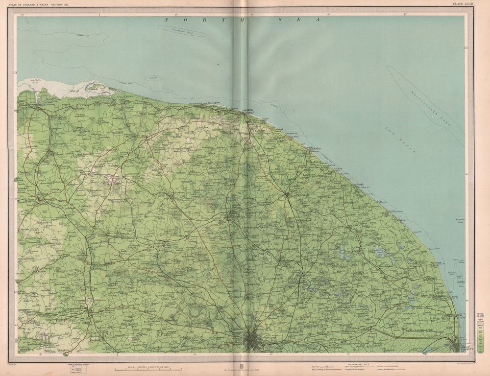 NORFOLK BROADS (NORTH). Cromer Norwich Great Yarmouth Dereham. LARGE 1903 map