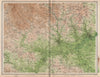 EAST MIDLANDS. Derby Nottingham Burton-on-Trent Peak District. LARGE 1903 map