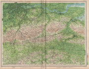SOUTH LONDON & NORTH DOWNS. Chatham Tonbridge Maidstone. Kent Surrey 1903 map