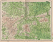 HAMPSHIRE DOWNS/SURREY. Aldershot Guildford Basingstoke Chertsey. LARGE 1903 map