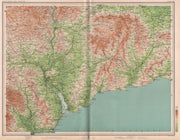 SOUTH DEVON. Exeter Honiton Tiverton Blackdown Hills Lyme Regis. LARGE 1903 map