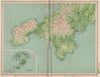CORNWALL. Land's End Falmouth Scilly Isles Truro St Ives Redruth. LARGE 1903 map