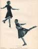 ICE FIGURE SKATING Mme de Ligne, Davos - Belgian Champion 1935 old print