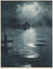 ALPINE SCENERY. [Cloud or mist and ice] 1935 old vintage print picture