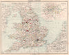 ENGLAND & WALES Counties Boroughs. London CC/Parliamentary Divisions  1898 map