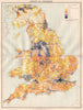 ENGLAND & WALES Population density. Industrial areas 1898 old antique map