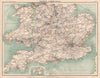 SOUTHERN ENGLAND & WALES RAILWAYS active & under construction. Canals 1898 map