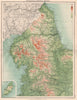 NORTHERN ENGLAND RELIEF. Lake District. North Pennines. Yorkshire Dales 1898 map