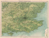 SOUTH EAST ENGLAND RELIEF Chilterns South Downs High Weald Surrey Hills 1898 map