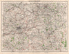 PEAK DISTRICT & environs. Manchester Sheffield Leeds Buxton Bakewell 1898 map