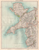 NORTH-WEST WALES. Snowdonia Anglesey Llyn Peninsula Caernarfonshire 1898 map