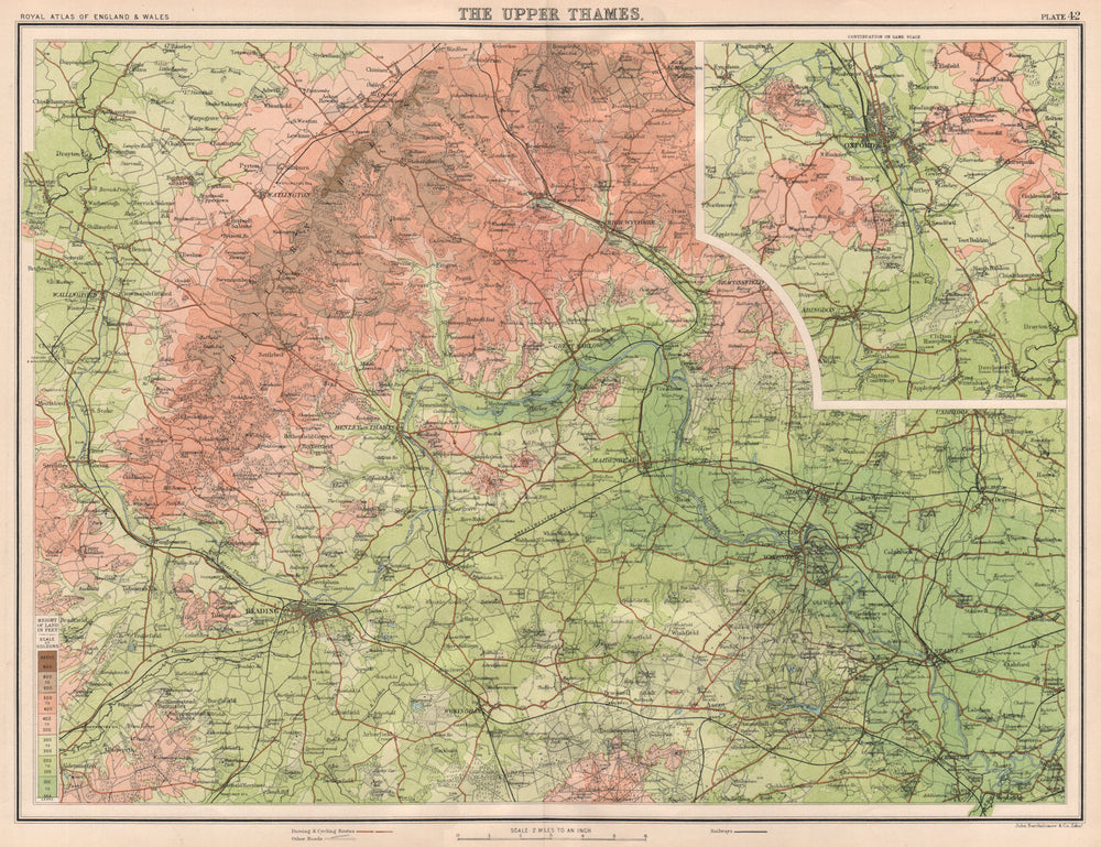 THAMES VALLEY. Chiltern Hills Henley Reading Windsor Staines Oxford 1898 map
