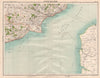 STRAIT OF DOVER Shoals depths Kent/Sussex coast Folkestone Rye Hastings 1898 map