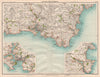 SOUTH HAMS, DEVON Torbay Dartmoor Plymouth Tamar Dartmouth Torquay 1898 map