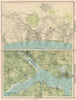 BOURNEMOUTH antique town city plan. The Solent & Spithead. BARTHOLOMEW 1898 map