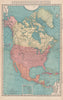North America. RAND MCNALLY 1912 old antique vintage map plan chart