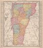 Vermont state map showing counties. RAND MCNALLY 1912 old antique chart