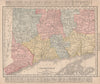 Connecticut state map showing counties. RAND MCNALLY 1912 old antique