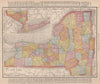 New York state map showing counties. RAND MCNALLY 1912 old antique chart