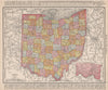 Ohio state map showing counties. RAND MCNALLY 1912 old antique plan chart