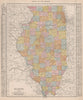 Illinois state map showing counties. RAND MCNALLY 1912 old antique chart