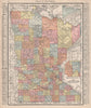 Minnesota state map. Counties. Minneapolis-St. Paul. RAND MCNALLY 1912 old