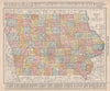 Iowa state map showing counties. RAND MCNALLY 1912 old antique plan chart