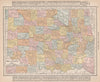 Oklahoma state map showing counties. RAND MCNALLY 1912 old antique chart
